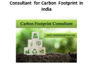 Consultant for Carbon Footprint in India