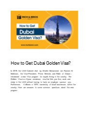 How to Get Dubai Golden Visa?