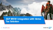 SAP BRIM Integration with Vertex Tax Solution