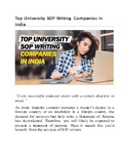 Top University SOP Writing Companies in India