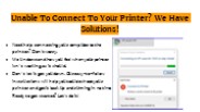 Unable To Connect To Your Printer? We Have Solutions!