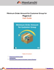 Magento 2 Minimum Order Amount For Customer Group