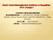 Best Hotel Management Institute in Rajasthan AHA Udaipur