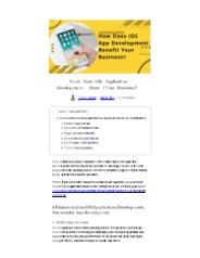 How Does iOS Application Development Benefit Your Business?