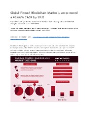 Global Fintech Blockchain Market Share, Trends & Analysis.