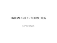 haemoglobinopathies