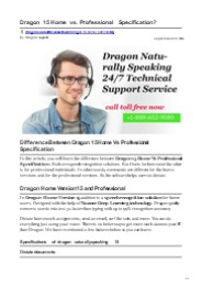 Dragon 15 Home Vs Professional Specification