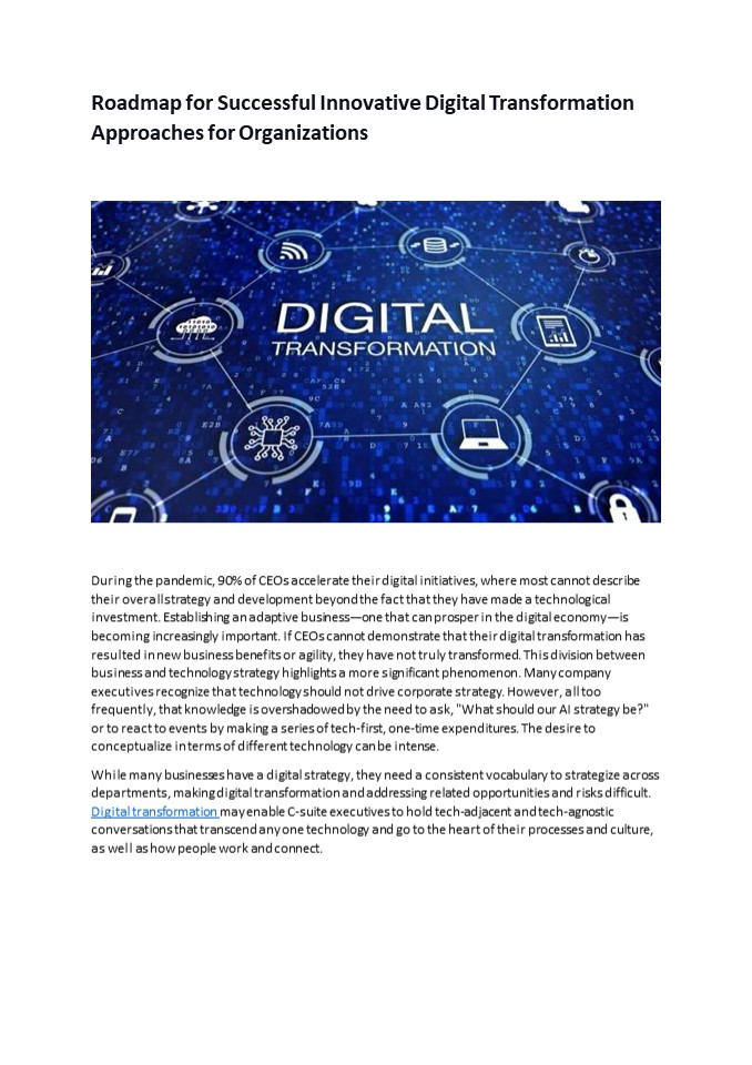 PPT – Roadmap for Successful Innovative Digital Transformation ...