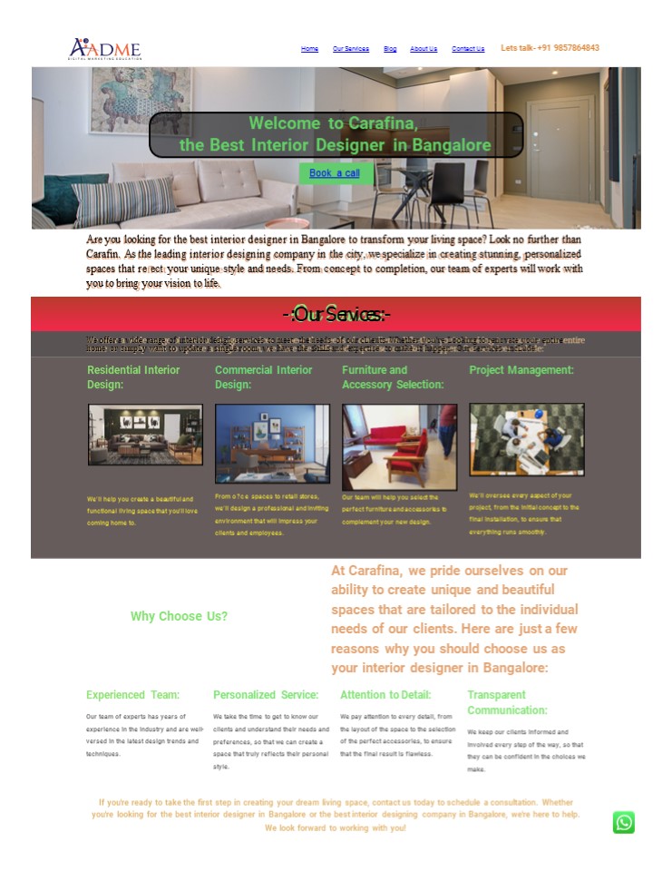 Best Interior Designer in Bangalore | Carafina.com