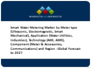 Global Smart Water Metering market to 2027 | Growing at CAGR of 11.6%