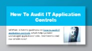 How To Audit IT Application Controls