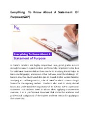 Everything To Know About A Statement Of Purpose (SOP)