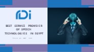 Best Service Provider of Speech Technologies in Egypt