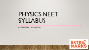 Physics NEET Syllabus