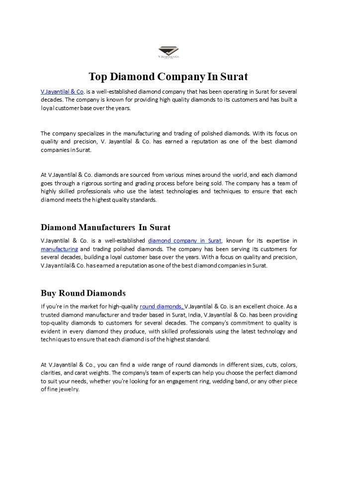 Diamond Company In Surat