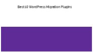 WordPress Migration Plugins