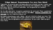 5 Best Natural Supplements For Join Pain Relief.