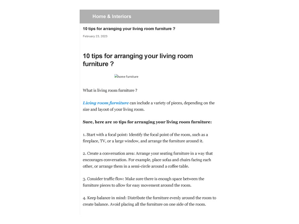 PPT – 10 tips for arranging your living room furniture ? PowerPoint ...