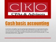 Cash basis accounting