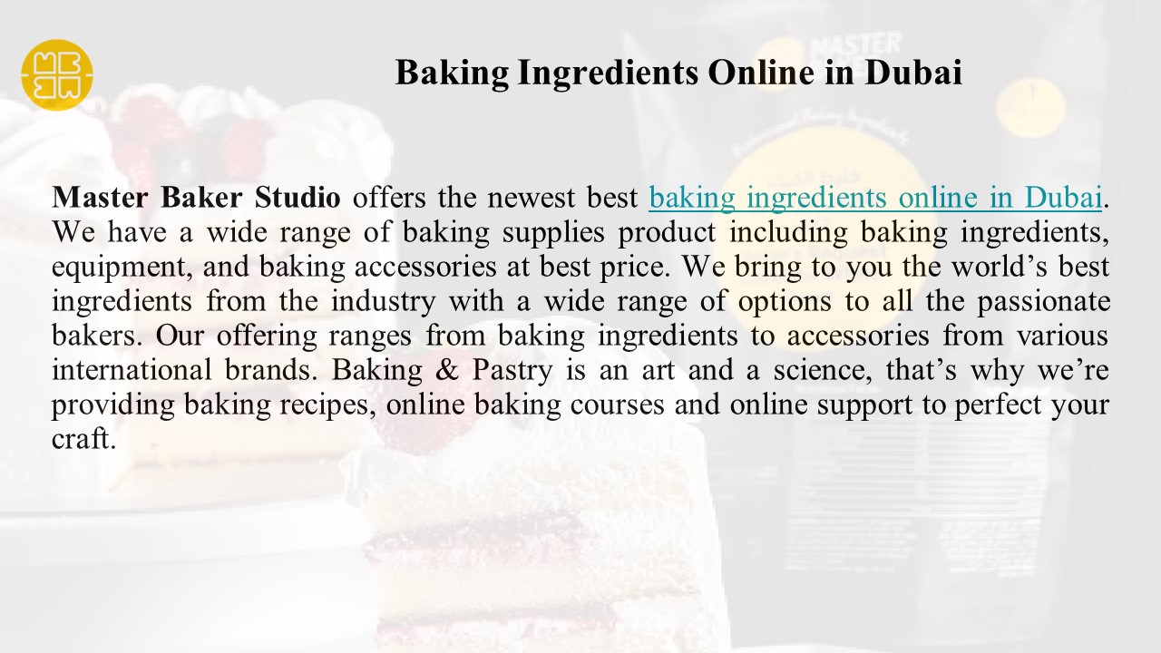 PPT Baking Ingredients Online in Dubai PowerPoint presentation free
