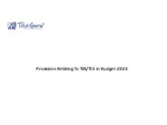 Provisions Relating To TDS/TCS in Budget 2023