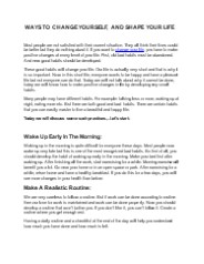 WAYS TO CHANGE YOURSELF, AND SHAPE YOUR LIFE (1)
