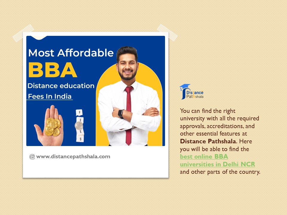 Most Affordable BBA Distance Education Fees In India.