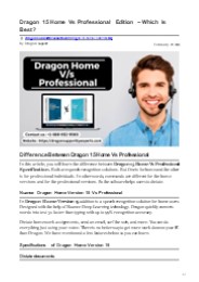 Dragon 15 Home Vs Professional