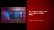 All about Real-Time Live Sports Data APIs