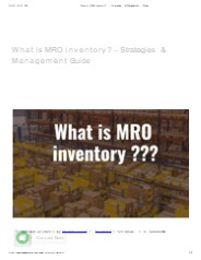 What is MRO inventory? – Strategies & Management Guid