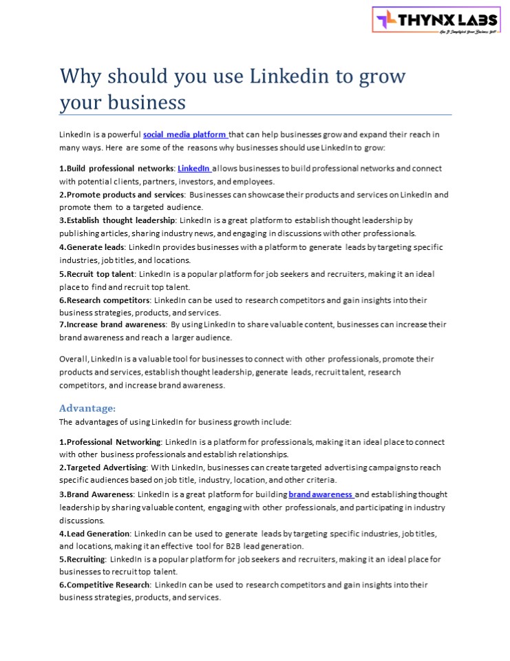 Why should you use Linkedin to grow your business
