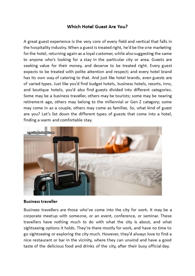 Which Hotel Guest Are You?
