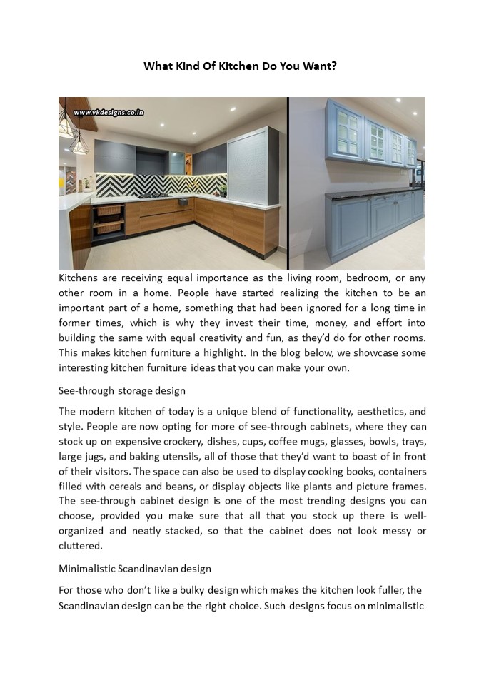 What Kind Of Kitchen Do You Want?