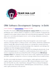 CRM Software Development Company in Delhi