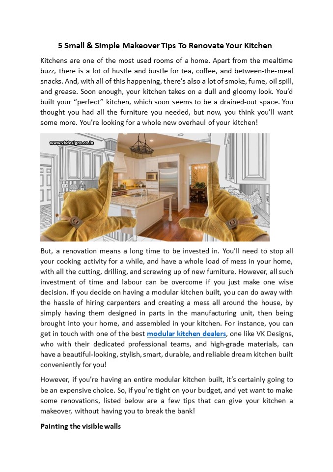 PPT – 5 Small & Simple Makeover Tips To Renovate Your Kitchen ...