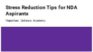 Stress Reduction Tips for NDA Aspirants
