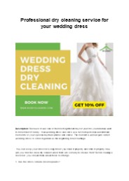 Professional dry cleaning service for your wedding dress