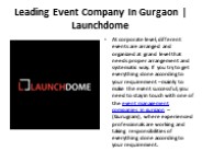Leading Event Company In Gurgaon | Launchdome
