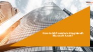 How do SAP solutions integrate with Microsoft Azure