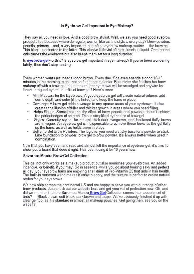 Is Eyebrow Gel Important in Eye Makeup