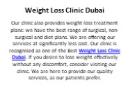 Weight Loss Clinic Dubai