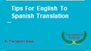 Tips For English To Spanish Translation