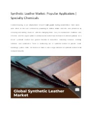Synthetic Leather Market: Popular Applications | Specialty Chemicals