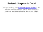 Bariatric Surgeon in Dubai