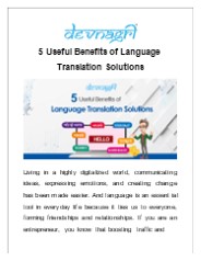 5 Useful Benefits of Language Translation Solutions