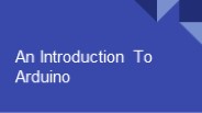 Introduction to Arduino