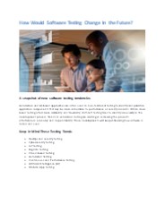 How Would Software Testing Change the Future