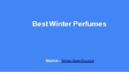 Best Winter Perfumes