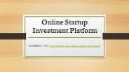 Online Startup Investment Platform