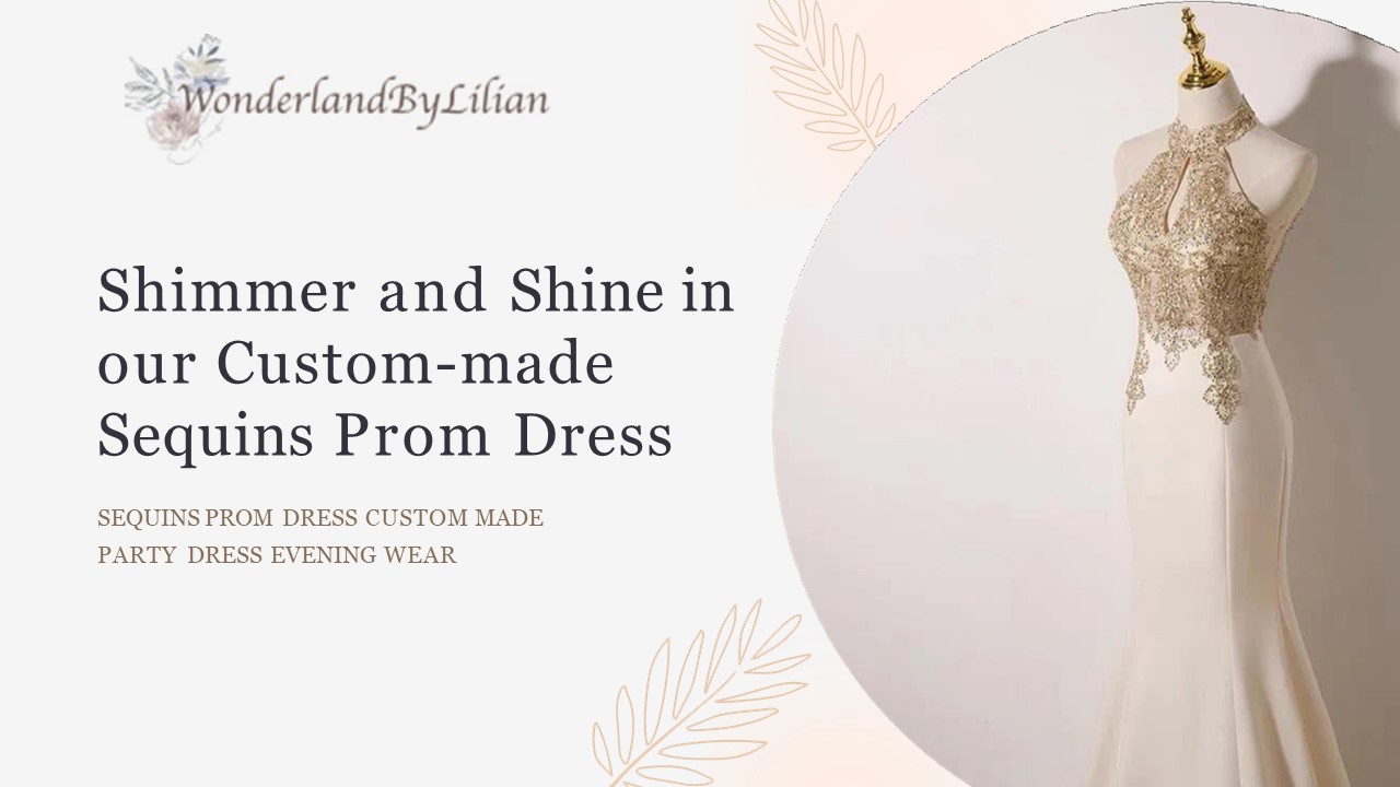 Shimmer and Shine in our Custom-made Sequins Prom Dress
